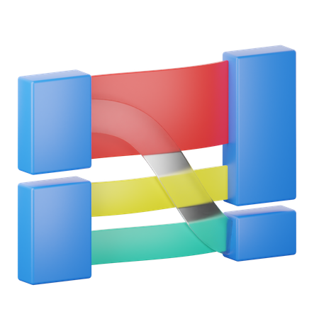 Diagrama sankey  3D Icon