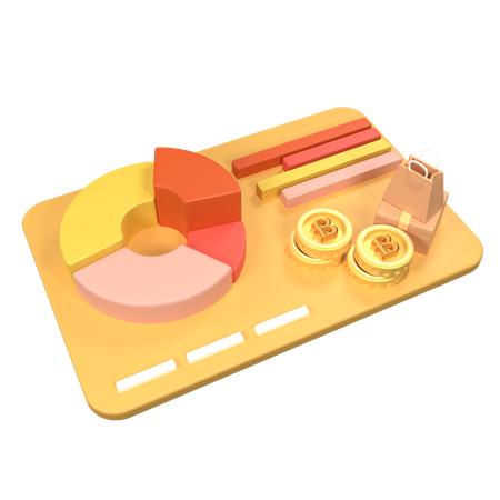 Diagramm Bitcoin  3D Icon