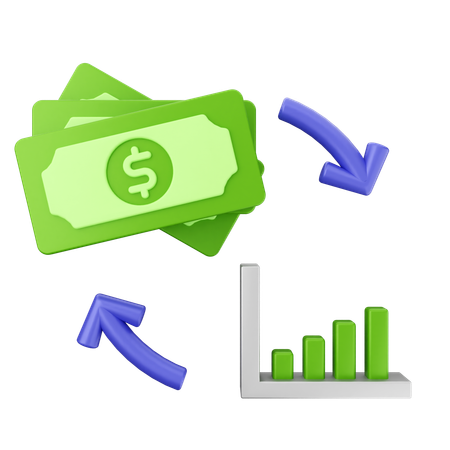 Diagramm Geld  3D Icon