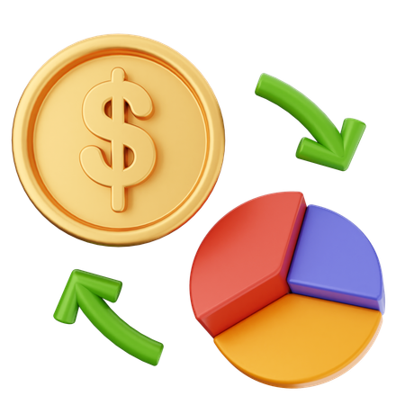 Diagramm Geld Dollar  3D Icon