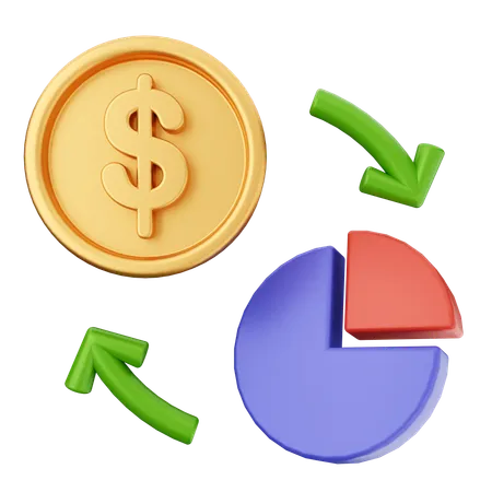 Diagramm Geld Dollar  3D Icon