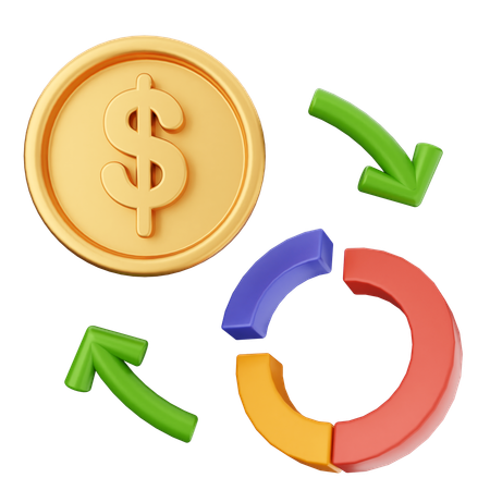 Diagramm Geld Dollar  3D Icon