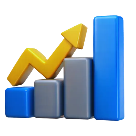 Diagramm mit Aufwärtspfeil  3D Icon