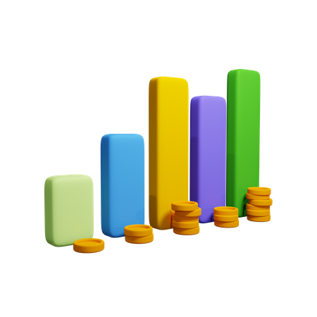 Diagramm mit Münze  3D Icon