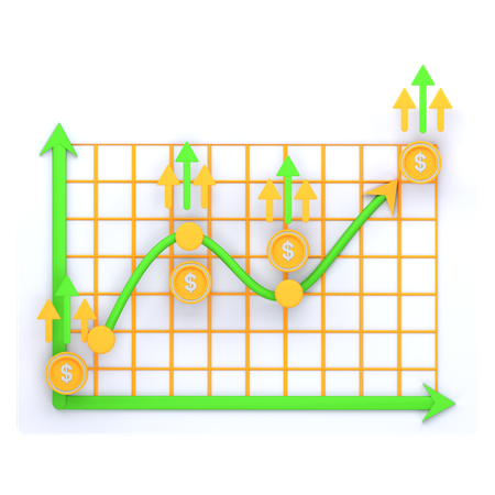 Diagramm zunehmend  3D Icon