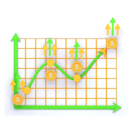 Diagramm zunehmend  3D Icon