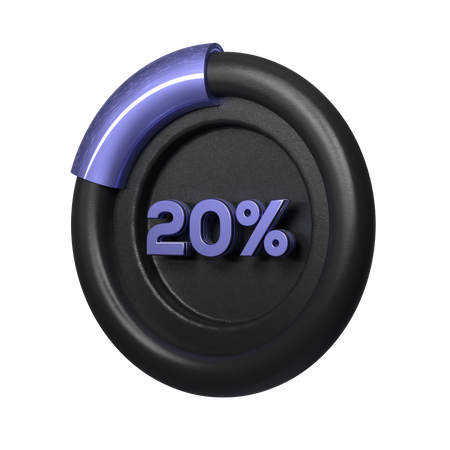 Diagramme circulaire de 20 pour cent  3D Illustration
