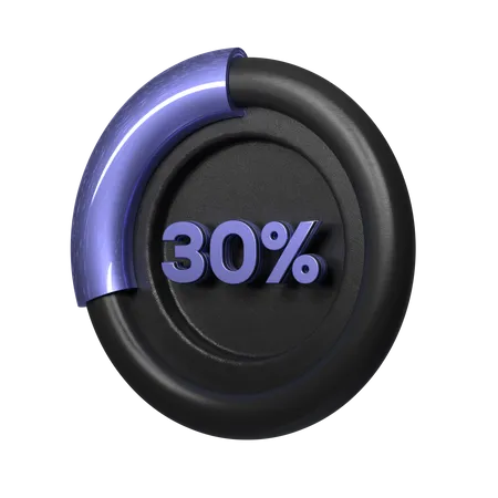 Diagramme circulaire de 30 pour cent  3D Illustration