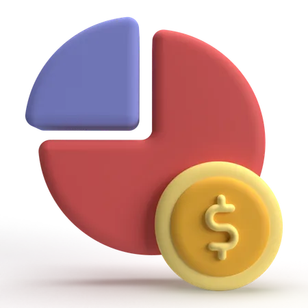 Diagramme circulaire financier  3D Icon