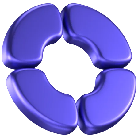 Forme abstraite de diagramme circulaire  3D Icon