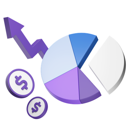 Graphique circulaire montrant la croissance financière  3D Icon