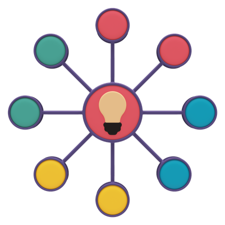 Diagramme de réseau  3D Icon