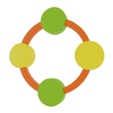 Diagramme de réseau  3D Icon