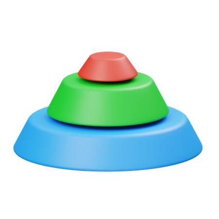 Diagramme pyramidal circulaire  3D Icon