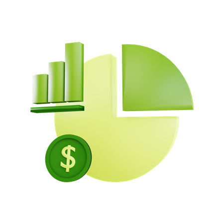 Diagramme circulaire financier  3D Illustration