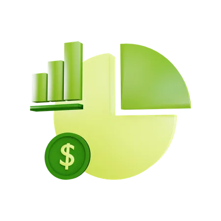 Diagramme circulaire financier  3D Illustration