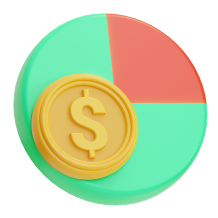 Diagramme circulaire financier  3D Icon