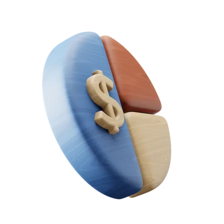 Diagramme circulaire financier  3D Icon