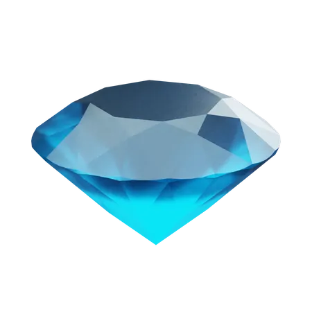 Gemme de diamant bleu  3D Illustration