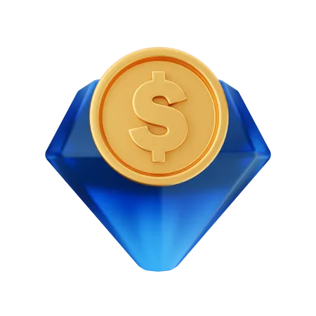 Dollar de diamant  3D Icon