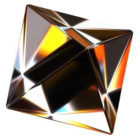 Diamantglas abstrakte Form  3D Icon