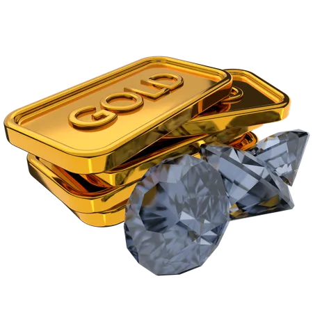 Diamantgold  3D Icon