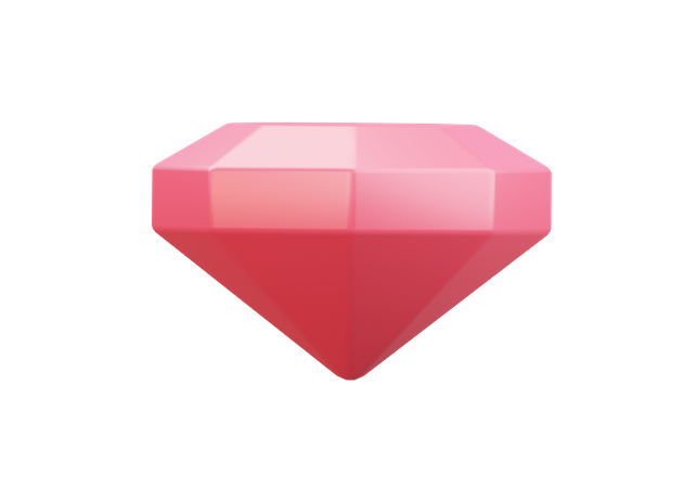 Diamant rouge  3D Illustration