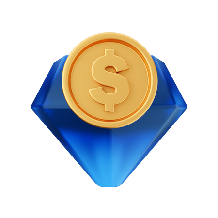 Dólar diamante  3D Icon