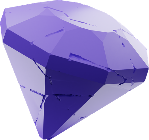 Diamante Purpura  3D Illustration