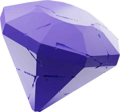 Diamante Purpura  3D Illustration