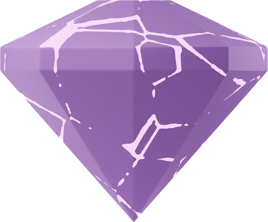 Diamante Purpura  3D Illustration