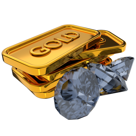 Ouro diamante  3D Icon