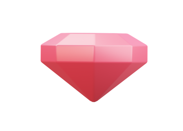 Diamante rojo  3D Illustration