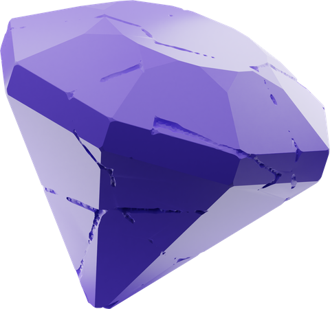 Diamante roxo  3D Illustration