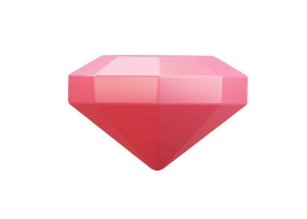 Diamante vermelho  3D Illustration
