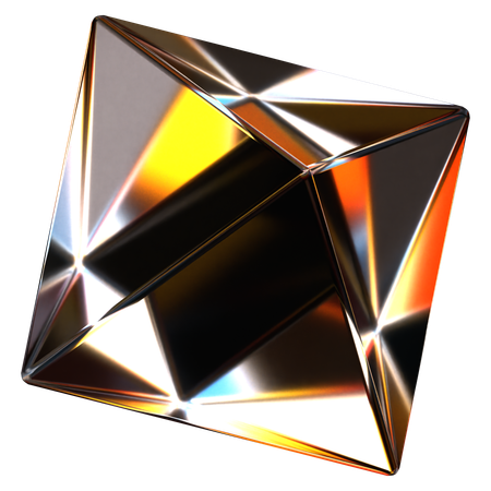 Forma astratta di vetro del diamante  3D Icon