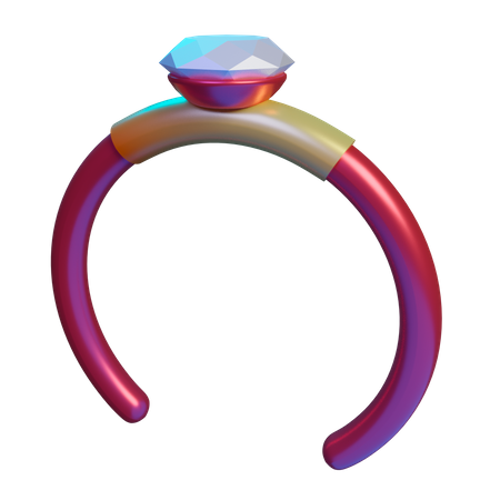 Diamant-Ring  3D Illustration