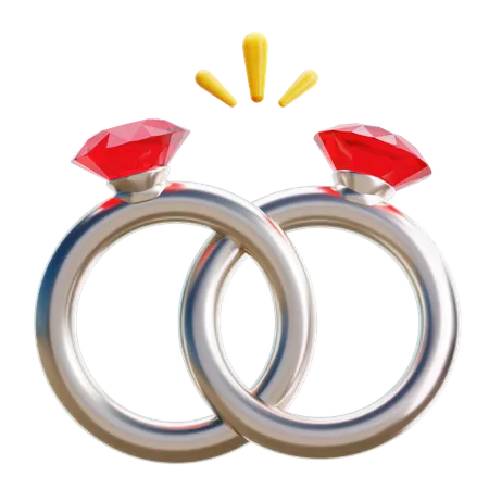 Diamantringe  3D Icon