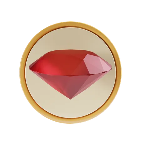 Diamond With Round Background 3 D Icon 3D Icon