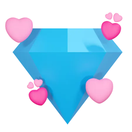 Diamond Love Illustration 3D Icon