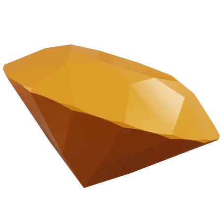 3 D Rendering Yellow Diamond Isolated 3D Icon
