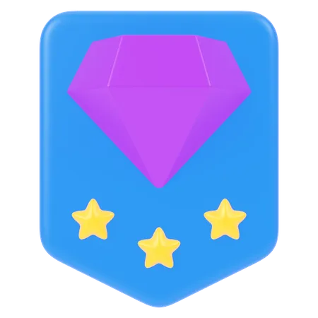 Diamond Badge  3D Icon