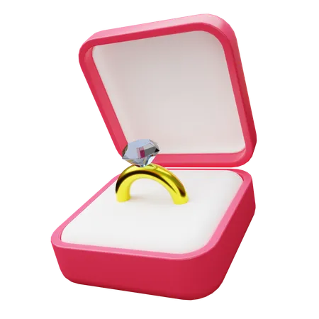 Diamond Engagement Ring 3 D Render 3D Icon