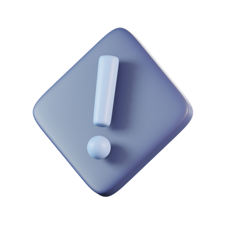 Diamond Exclamation Sign  3D Icon