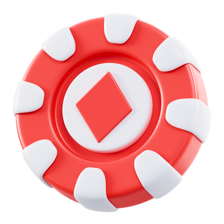Diamond Poker Chip  3D Icon