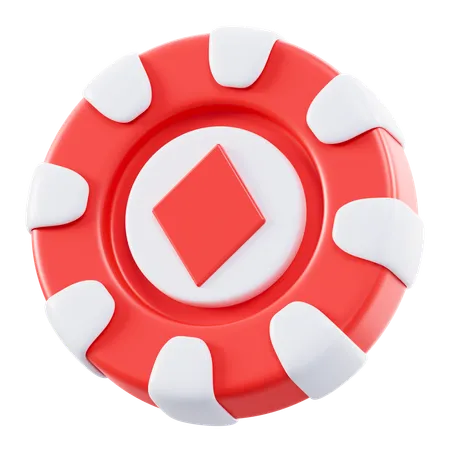 Diamond Poker Chip  3D Icon