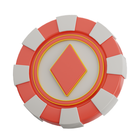 Diamond Poker Chip  3D Icon