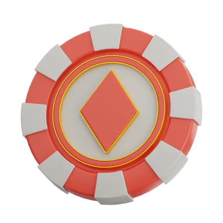Diamond Poker Chip  3D Icon