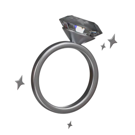 High Quality 3 D Rendering Of A Sparkling Diamond Engagement Ring Representing Love Commitment And Marriage 3D Icon