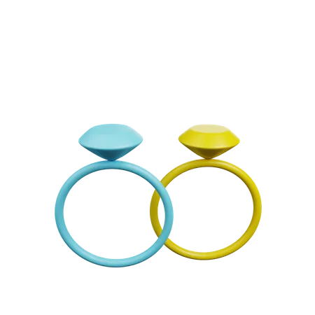 Diamond ring  3D Illustration